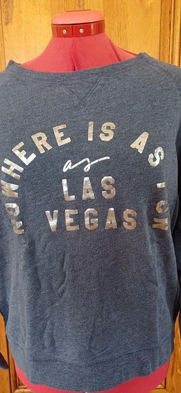 Blauwe hoodie van no were is net zo leuk als Las Vegas maat 40 – photo 2